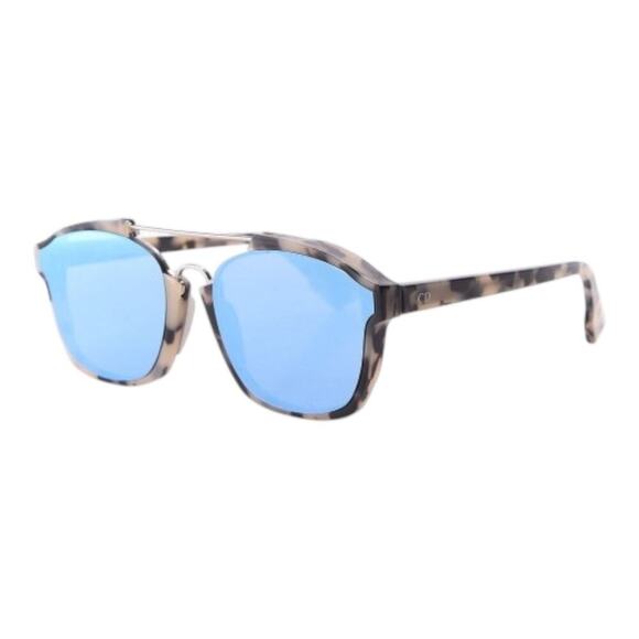Christian Dior Abstract Aviator Sunglasses Beige Grey Tortoise Mirrored Lenses